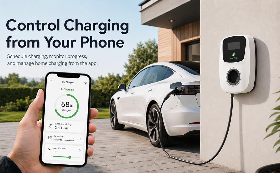 Control charging from your phone — schedule, monitor, and manage from the app